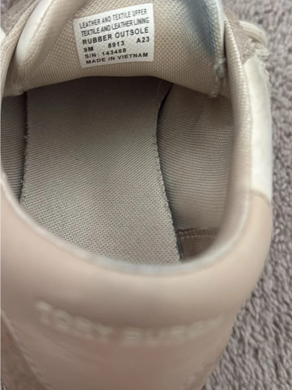Tory Burch Neutral Suede Leather Sneakers Women’s Size 9
